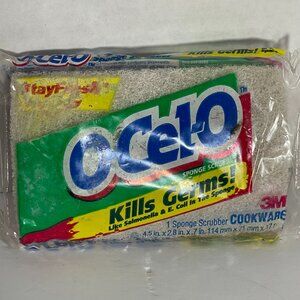 O-CEL-O Vintage 1996 3M Light Duty Sponge Scrubber Cookware Kills Germs NEW